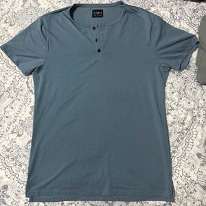 Cut Clothing Men's Blue Henley Shirt